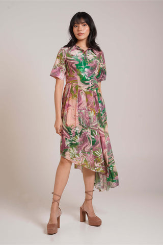 Ira printed polo dress