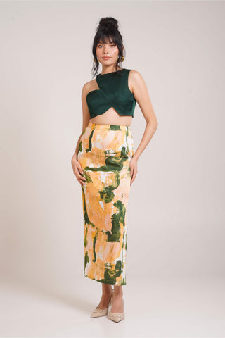 Ceri green top and skirt