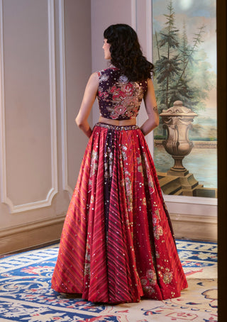 Multicolor chiniya lehenga set