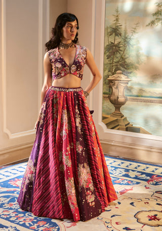 Multicolor chiniya lehenga set