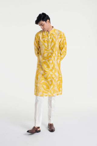 Marigold clasic cut printed kurta set