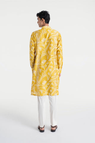 Marigold clasic cut printed kurta set