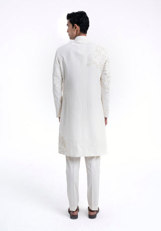 Ivory embroidered sherwani set