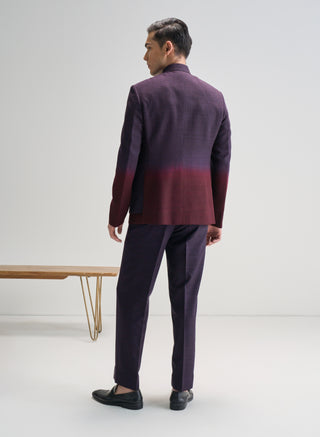 Purple mauve ombre bandhgala set