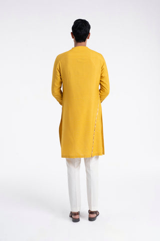Marigold thread embroidered kurta set