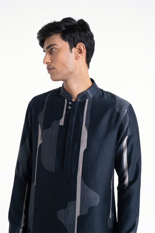 Navy printed classic kurta set