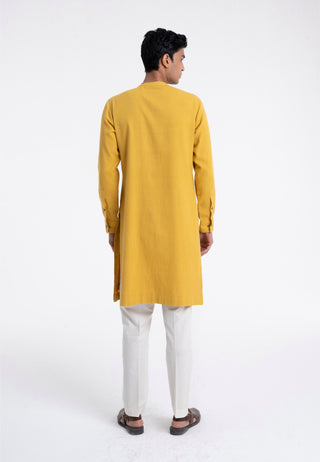 Marigold diagonal curve panel kurta set