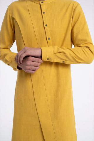 Marigold diagonal curve panel kurta set