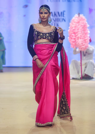 Punit Balana Gulabi Gulaal And Baingani Johari Sari And Blouse available on indiaspopup