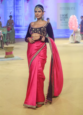 Punit Balana Gulabi Gulaal And Baingani Johari Sari And Blouse available on indiaspopup