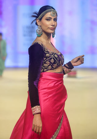 Punit Balana Gulabi Gulaal And Baingani Johari Sari And Blouse available on indiaspopup