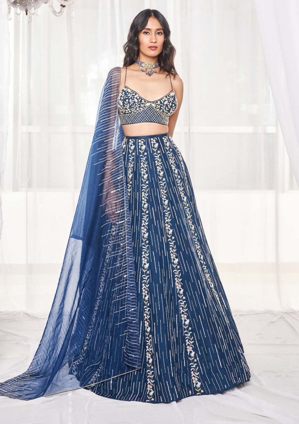 Blue Dahlia Lehenga Set
