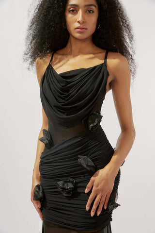 Willow black backless gown
