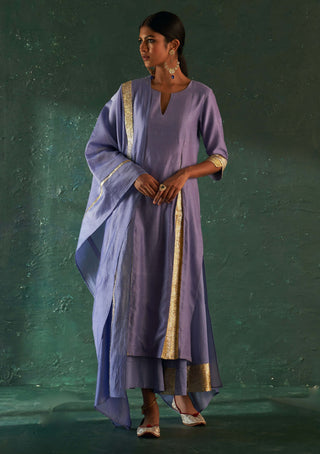 Charkhee-Lavender Embellished Kurta Set-INDIASPOPUP.COM