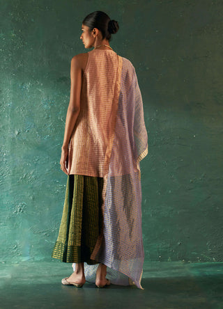 Charkhee-Rose Pink Short Kurti And Palazzo Set-INDIASPOPUP.COM