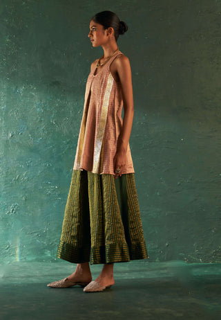 Charkhee-Rose Pink Short Kurti And Palazzo Set-INDIASPOPUP.COM