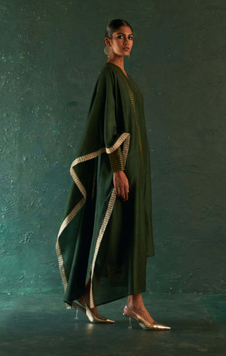 Charkhee-Deep Green Straight Kurta Set-INDIASPOPUP.COM