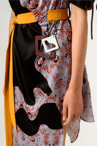 Siddhant Aggarwal-Black Printed High Low Dress-INDIASPOPUP.COM