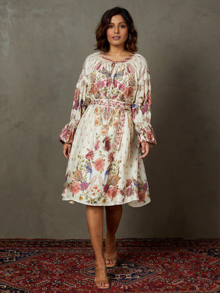 Ri.Ritu Kumar-Off-White Dahlia Dress-INDIASPOPUP.COM