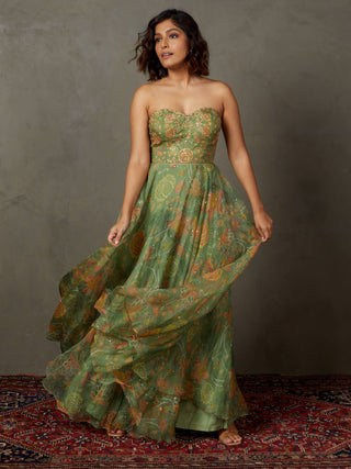 Ri.Ritu Kumar-Sap Green Janet Dress-INDIASPOPUP.COM