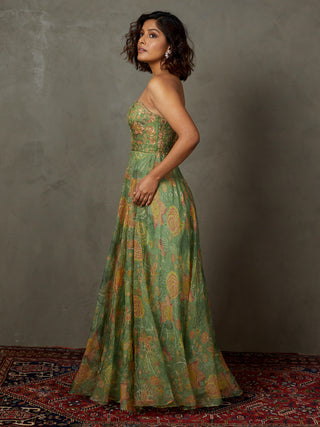 Ri.Ritu Kumar-Sap Green Janet Dress-INDIASPOPUP.COM