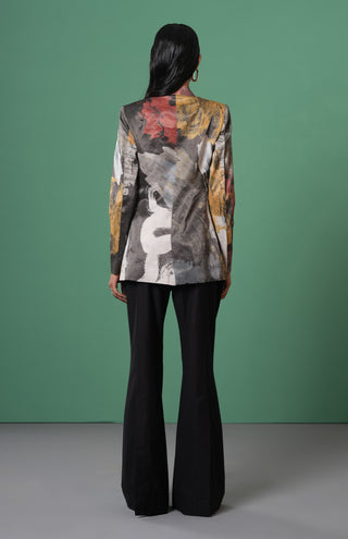 Ecru Embroidered Blazer by Advait available on Indiaspopup