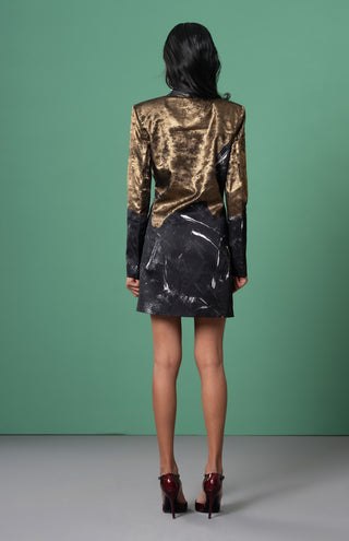 Onyx Patchwork Blazer Dress by Advait available on Indiaspopup