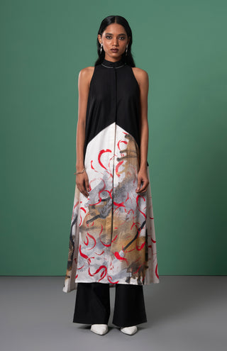 Multicolor Longline Top And Flared Trousers by Advait available on Indiaspopup