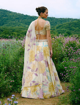 Darla ivory floral lehenga set