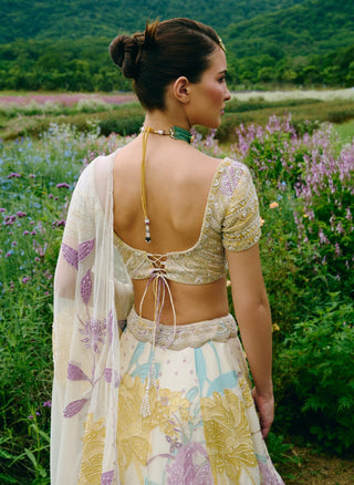 Darla ivory floral lehenga set