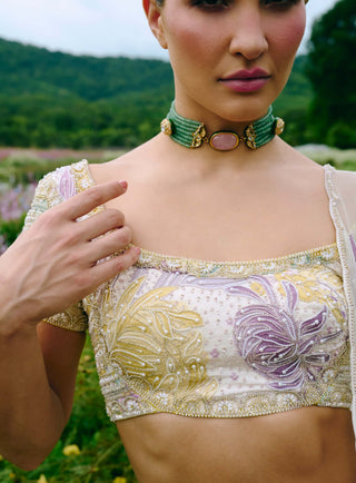 Darla ivory floral lehenga set