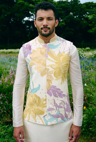 Dylan ivory nehru jacket set