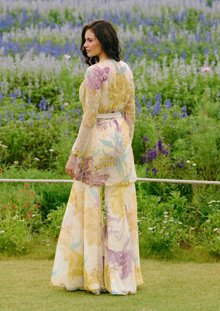 Diana ivory sharara and cape set