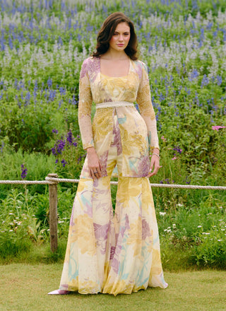 Diana ivory sharara and cape set