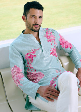 Dean aqua blue kurta with pants