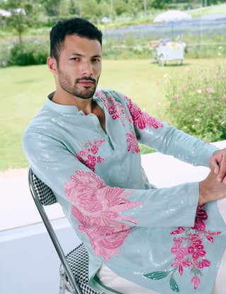 Dean aqua blue kurta with pants