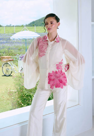 Daniela ivory shirt and pant set