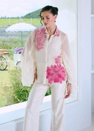 Daniela ivory shirt and pant set