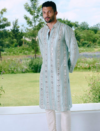 Drake aqua blue kurta and pants