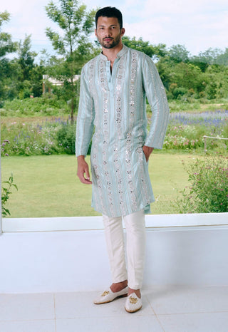 Drake aqua blue kurta and pants