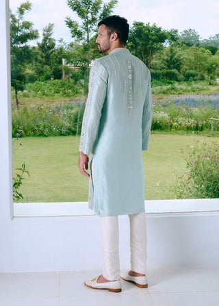 Drake aqua blue kurta and pants