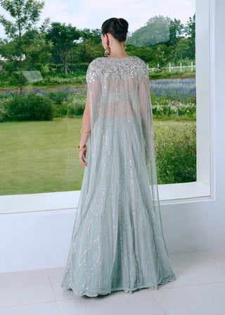 Delfa aqua blue lehenga set