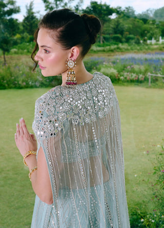 Delfa aqua blue lehenga set