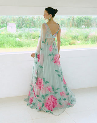 Dale aqua blue lehenga set