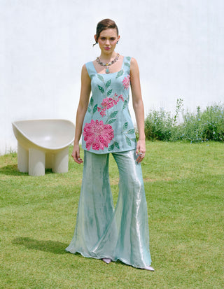 Daphne aqua blue kurta and sharara