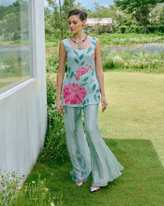 Daphne aqua blue kurta and sharara