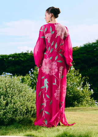 Dovie fuchsia organza jacket set