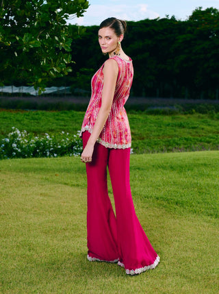 Daisy fuschia kurta and sharara set