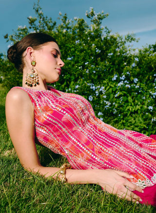 Daisy fuschia kurta and sharara set
