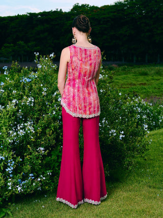 Daisy fuschia kurta and sharara set